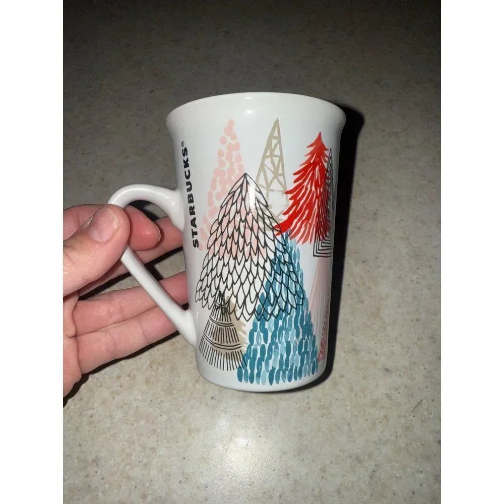 RARE 2017 Starbucks Christmas Holiday‎ Tree Ceramic Coffee Cup Tea Mug | 11 oz